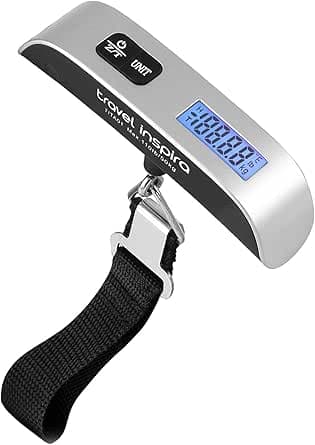 Portable Digital Hanging Baggage Scale for Travel, up to 110 lbs