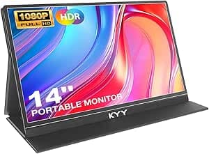 Portable Monitor for Laptop, 14" FHD 1080P Travel Monitor, USB-C & HDMI